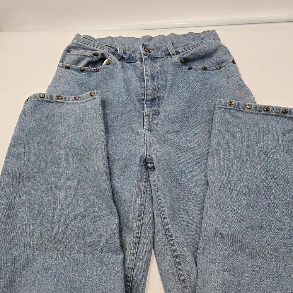The Quaker Factory '90s Jeans Denim Jeans Embroidered‎ Pumpkin Buttons 8 Women's